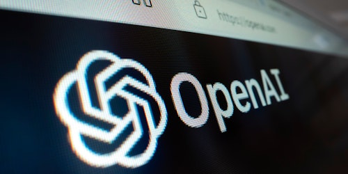 The OpenAI logo shown on a desktop browser