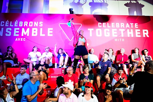 Canadian singer Jully Black making an appearance at Canada's Olympic House