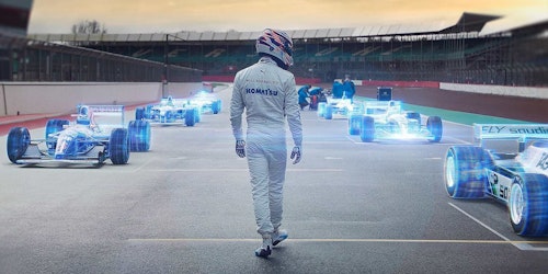 Racer on the grid during Michelob's Lap of Legends