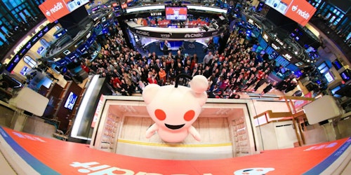 noo representing Reddit at the New York Stock Exchange