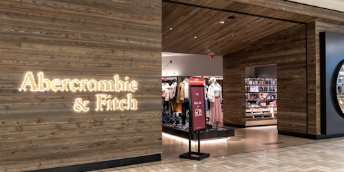 An Abercrombie & Fitch storefront in a shopping mall