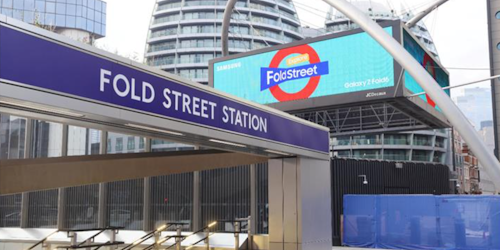 Old Street Roundable with the tube signs Fold Street Station 