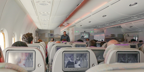 In-flight airplane seatback screens