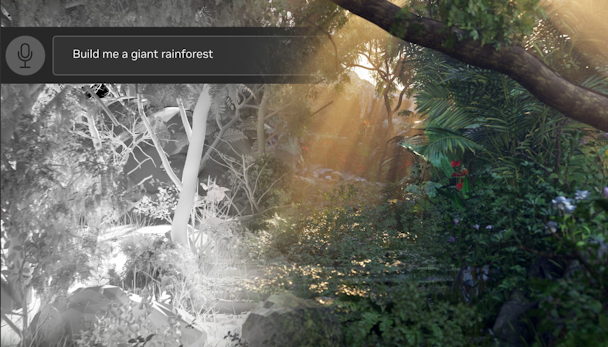 AI generating an image of a rainforest