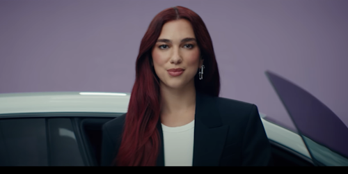 Dua Lipa in a car ad