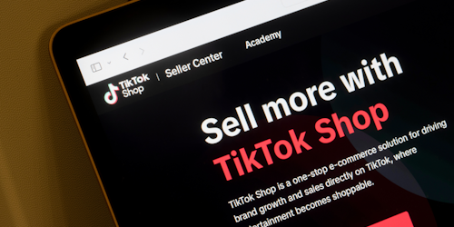 TikTok Shop seller portal interface on screen