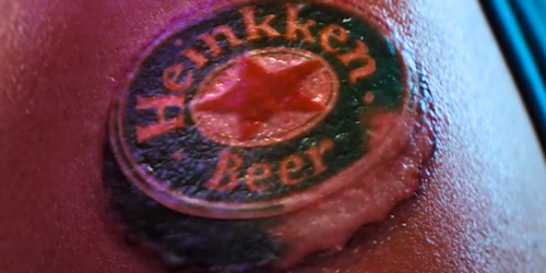 Heineken as a mispelled tattoo