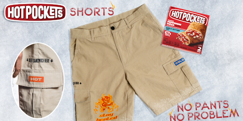 hot pockets branded shorts