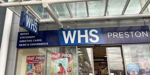 Image of WHSmith trial logo next to the NHS logo 